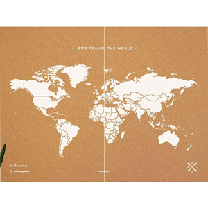 Mappa del mondo in sughero
