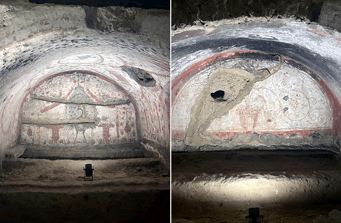 Affreschi paleocristiani catacombe San Gennaro